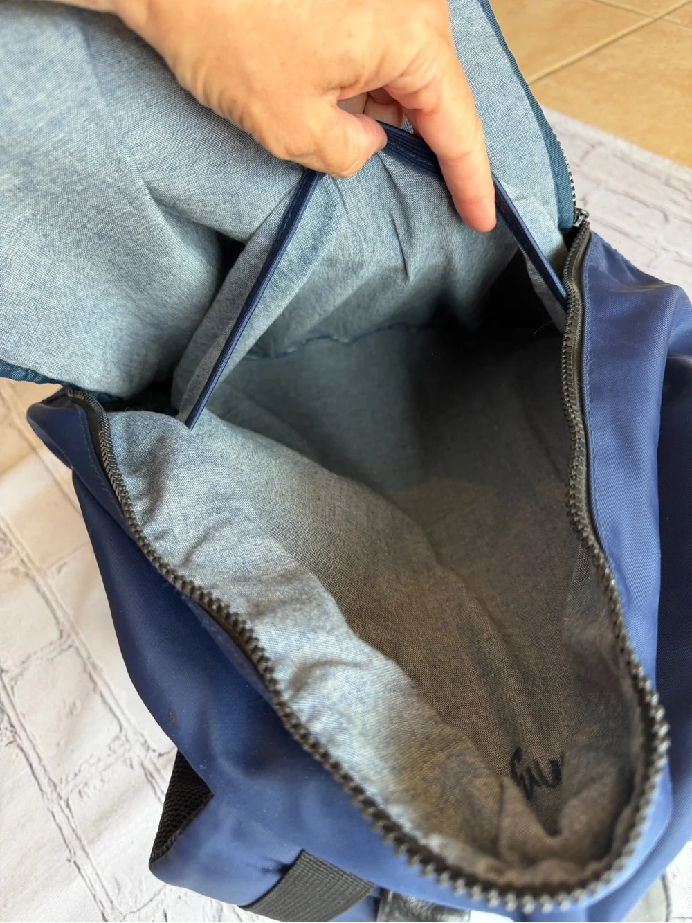 True Religion Backpack School Blue & Black Book Bag Unisex College